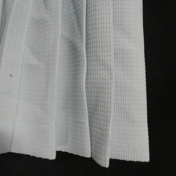 Textured Light Blue Lined Pleated Skirt | size 36 | Button and Zip Side Closure - Picture 8 of 15